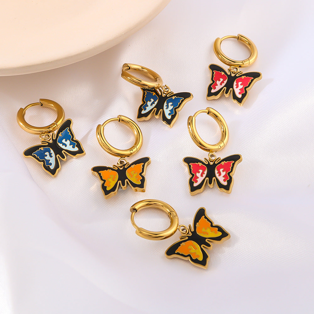 Wholesale  Stainless Steel Butterfly Ear Ring  Earrings