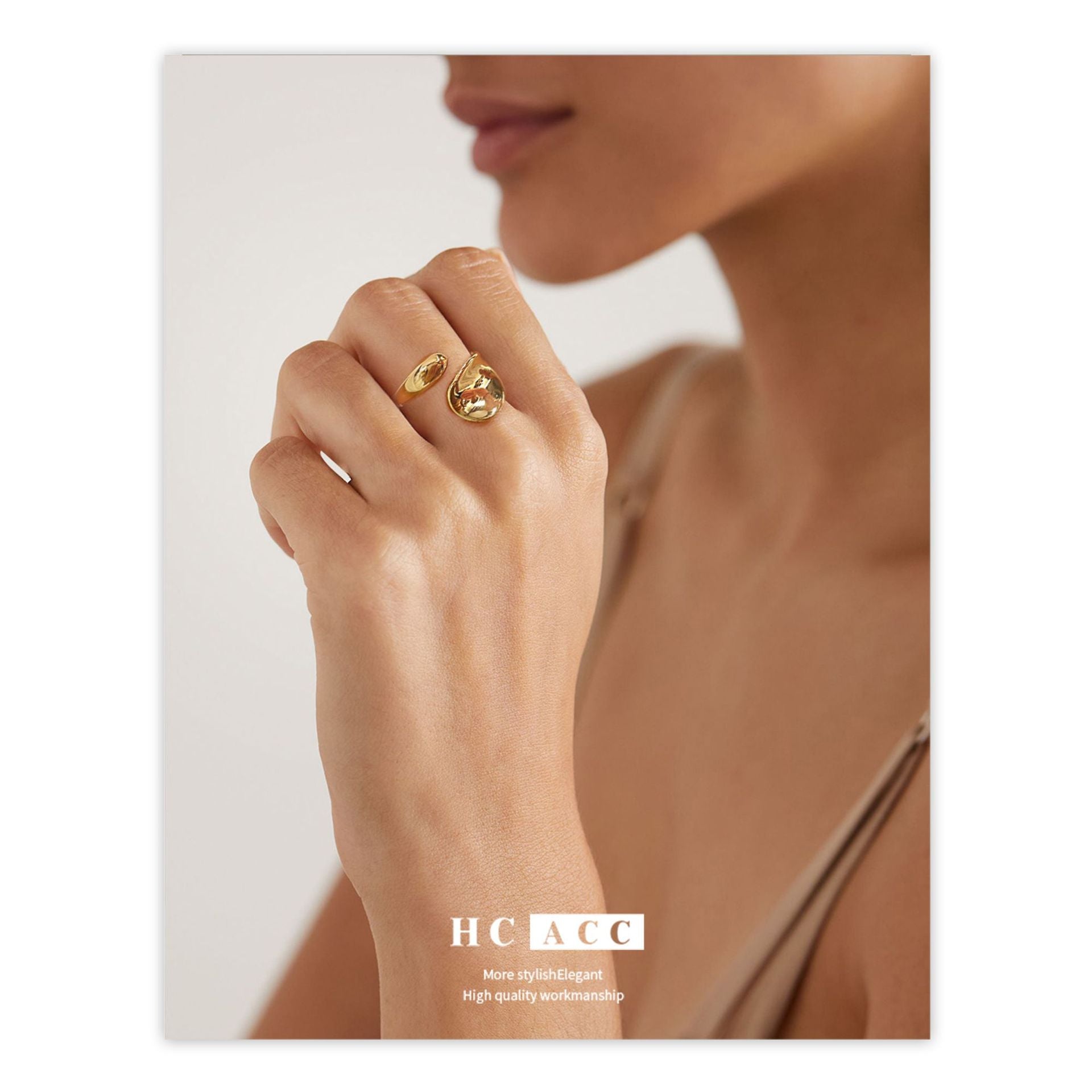 Wholesale copper gold-plated open index finger ring