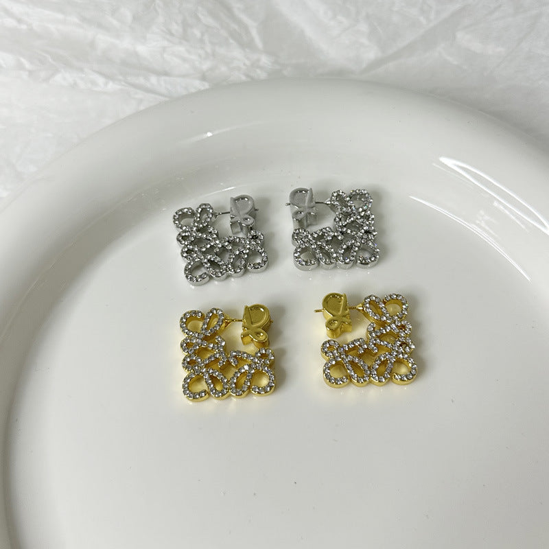 Wholesale  Geometric Hollow Square Earrings