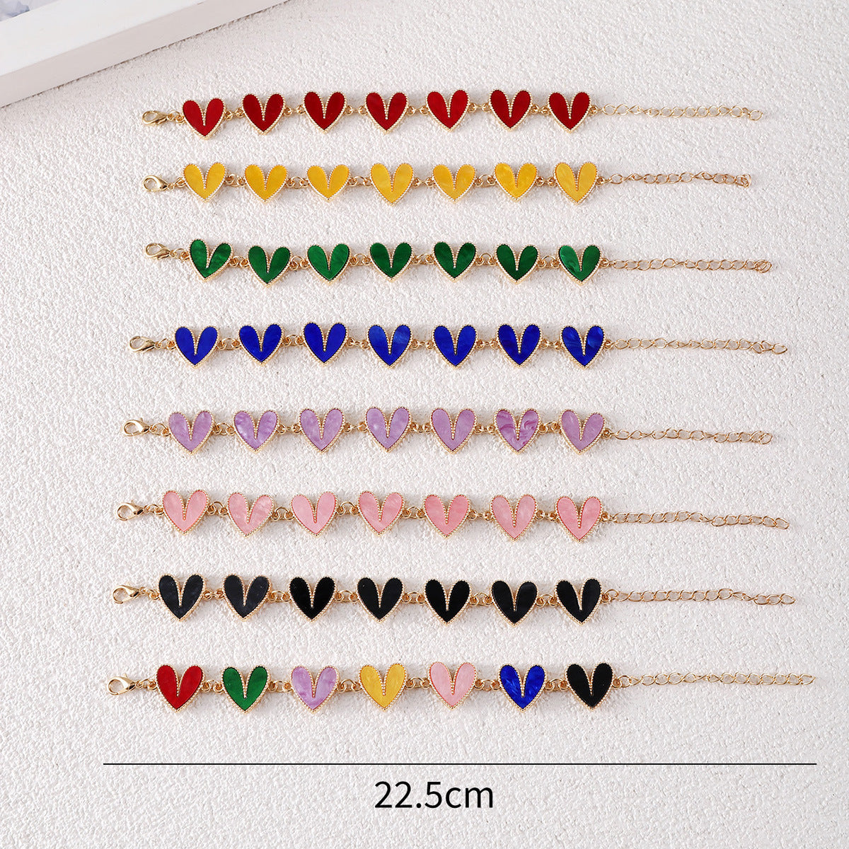 Wholesale Creative alloy colorful heart bracelet