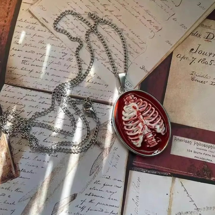 Wholesale  fashion skeleton bone pendant necklace