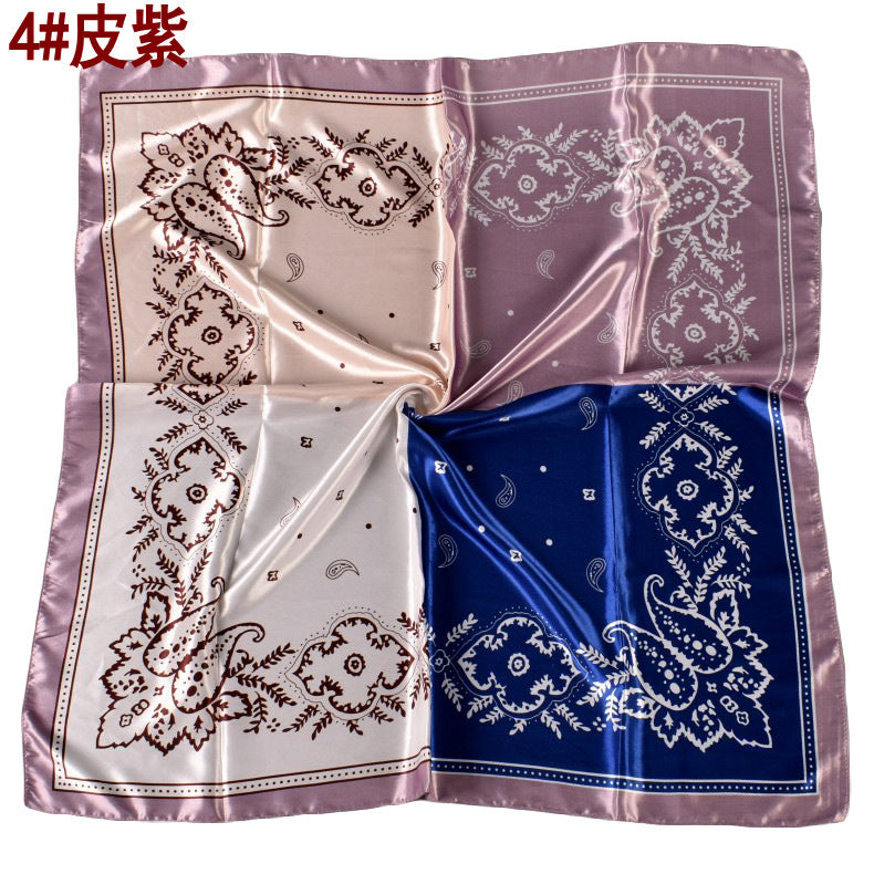 Wholesale color matching small cashew silk 90 sade printing scarf