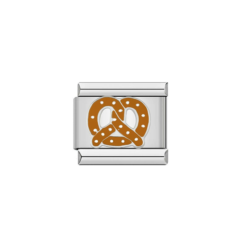 Wholesale Italian Charm Bracelet 9mm DIY Splicing Food Pattern Stainless Steel Composable Bracelet