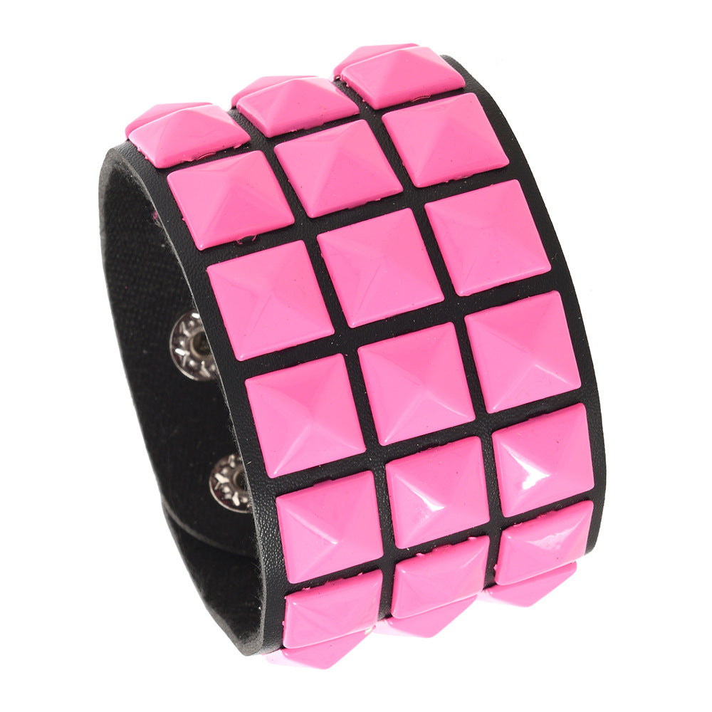 Wholesale Square Rivet Bracelet Men' s Personalized  Bracelet