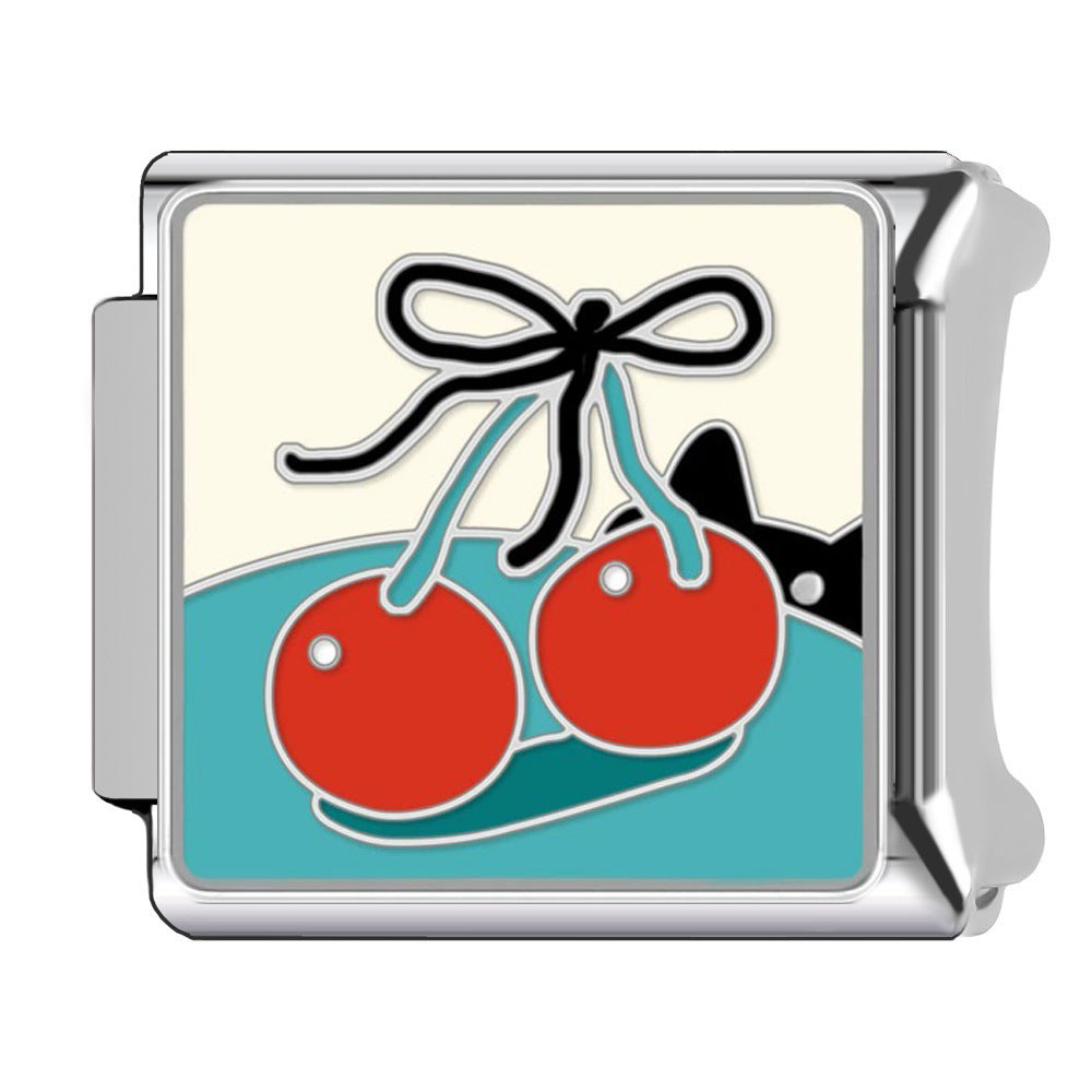Wholesale Italian Charm Bracelet 9mm DIY Cherry Cute   Creative Stainless Steel Composable Bracelet
