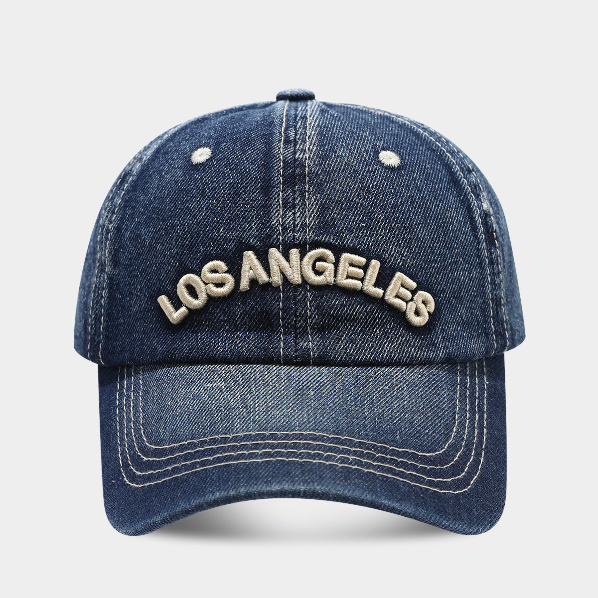 Wholesale  Retro Denim Blue Letter Baseball Cap