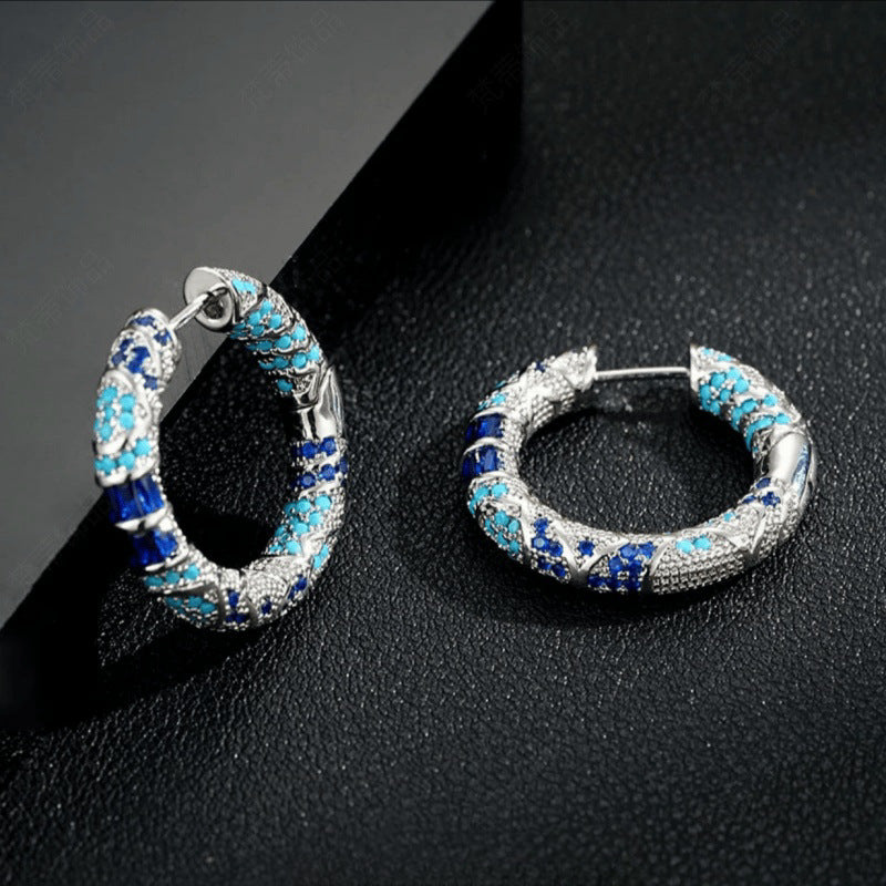 Wholesale Bohemian Blue Enamel Ear Ring  Earrings