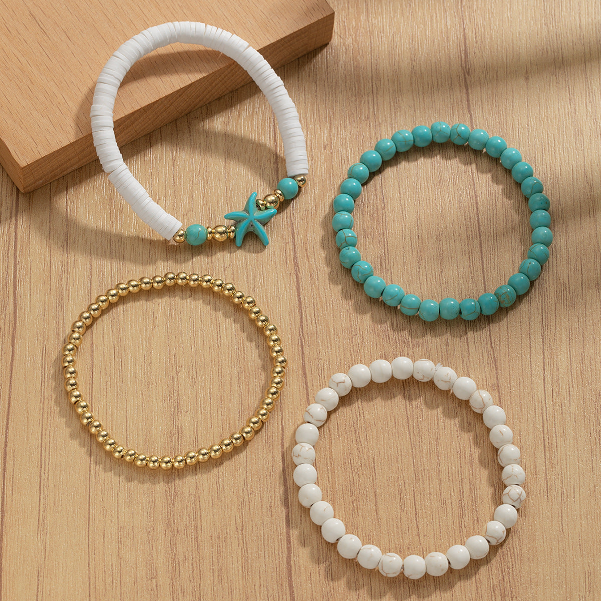 Wholesale Bohemian Holiday  Soft Pottery Beaded Turquoise  Bracelet