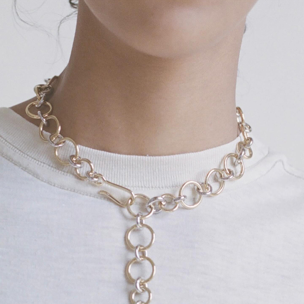 Wholesale Color-free Jewelry  18K Gold Stainless Steel Gold and Silver Color-matching Clavicle Chain