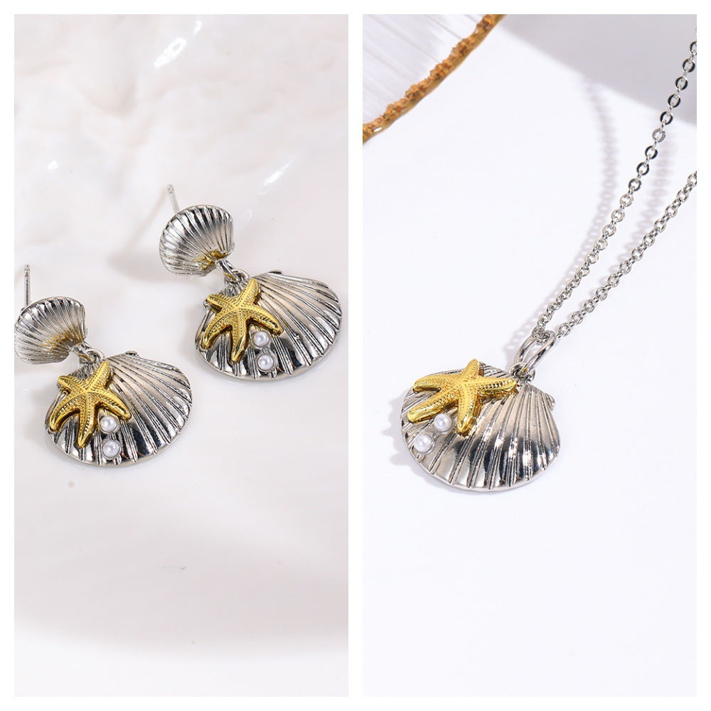 Wholesale  Pearl Starfish Turtle Scallop Necklace