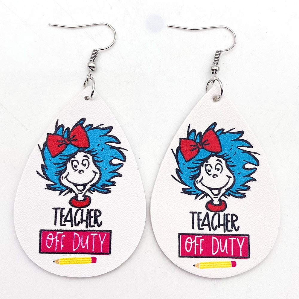 Wholesale leather earrings pencil picture book student earrings