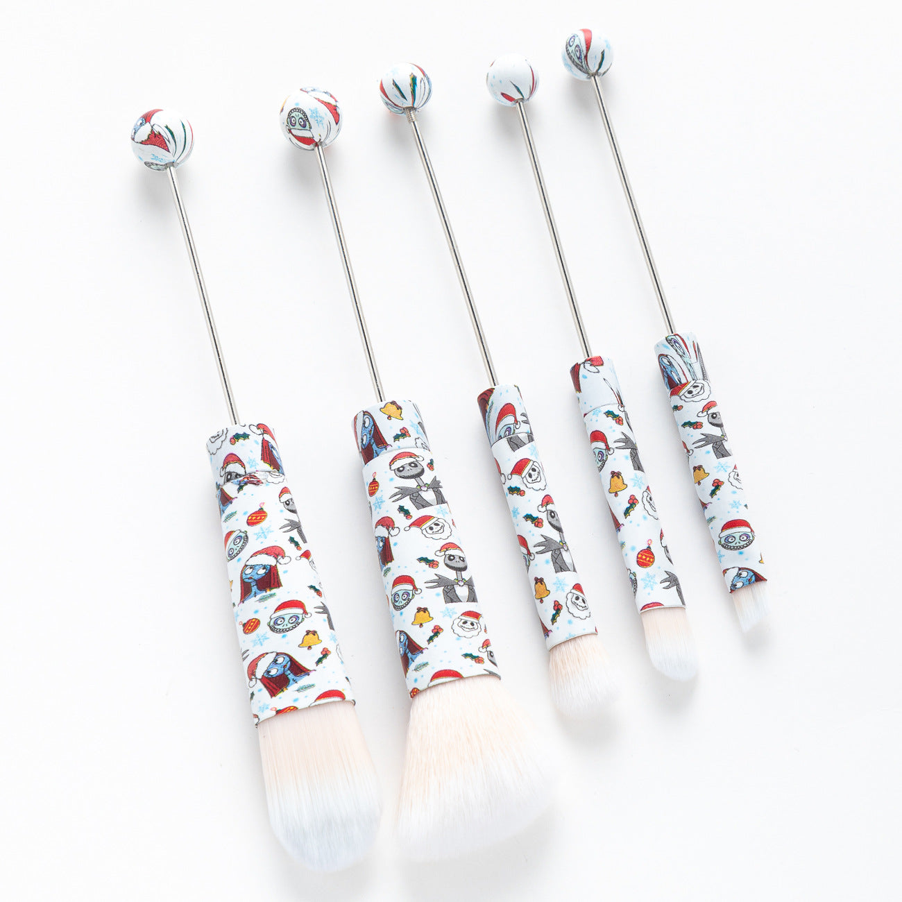 Wholesale Beadable 5 Pcs/set Christmas Halloween Printed DIY Beaded Makeup Brush ACC-MB-HuaH004