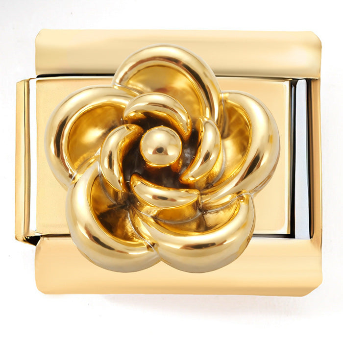 Wholesale Italian Charm Bracelet 9mm DIY  Flower Red Crab Bus Creative Stainless Steel Composable Bracelet