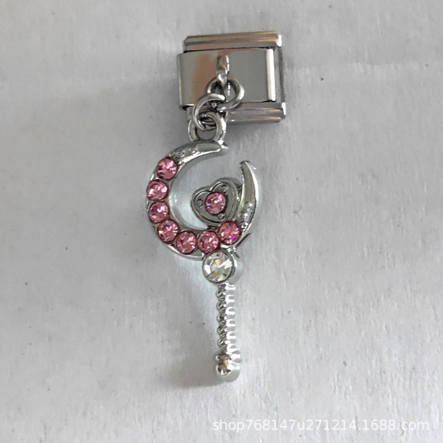 Wholesale Italian Charm Stainless Steel Bracelet Single Hook Pendant Jewelry Accessory Gift