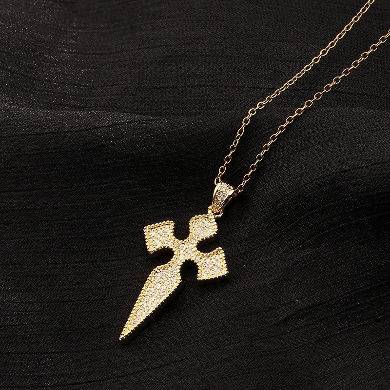 Wholesale Zircon Cross Pendant Necklaces Zircon Clavicle Chain ACC-NE-SY009