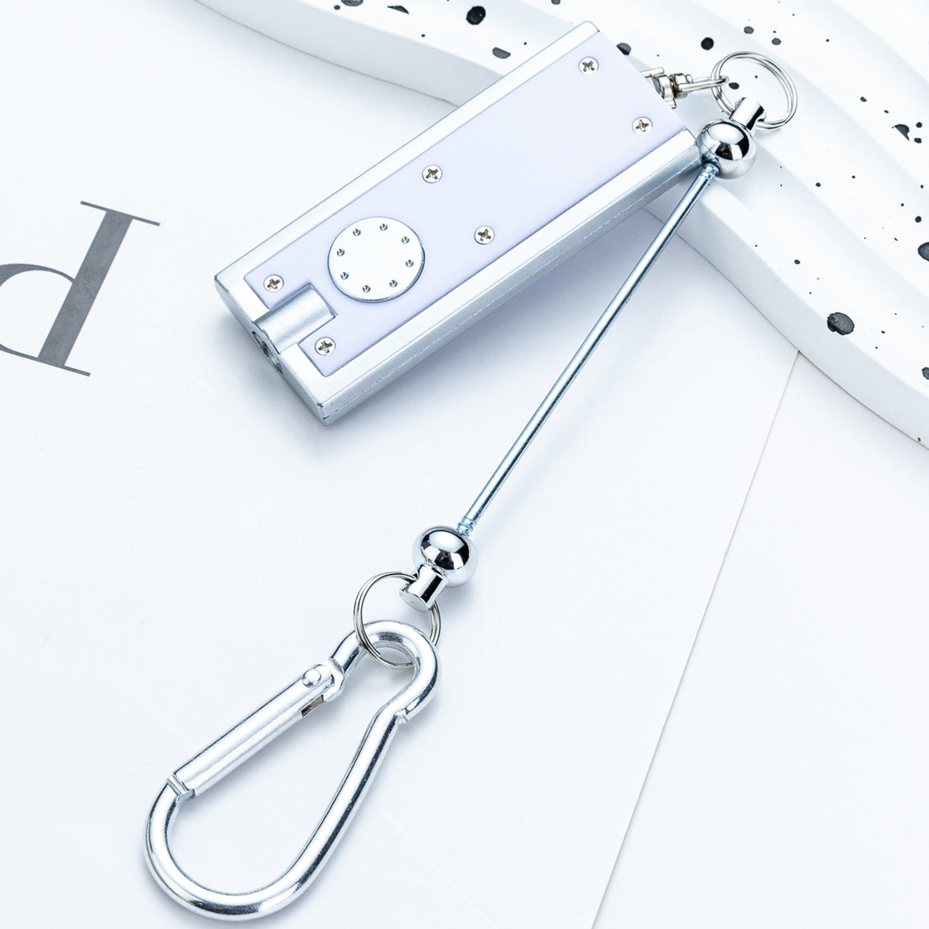 Wholesale DIY Beadable LED Mountaineering Clip Light Square Mini Flashlight Portable Flashlight Outdoor Camping Light