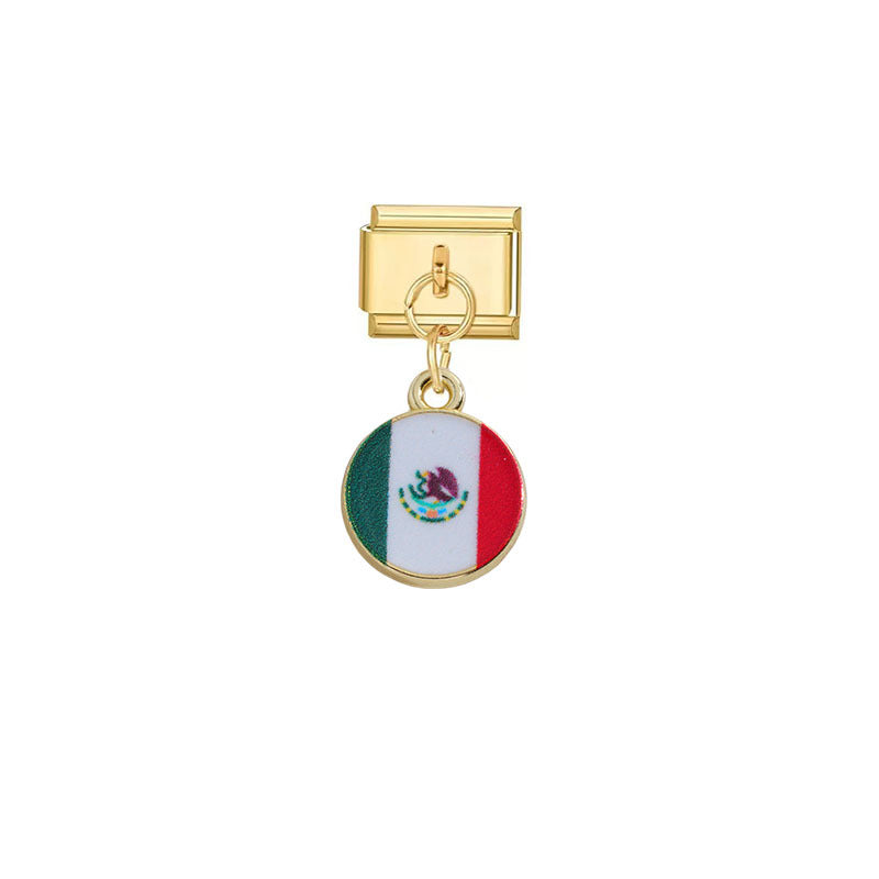 Wholesale Gold Italian Flag Module Pendant DIY Detachable Charm Fashion Accessory