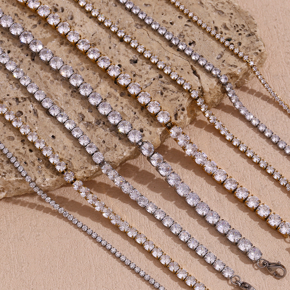 Wholesale Stainless Steel Bracelets 18K Gold Plated Bracelet Micro Inlaid Zircon Chain Bracelet ACC-BT-MengJ002