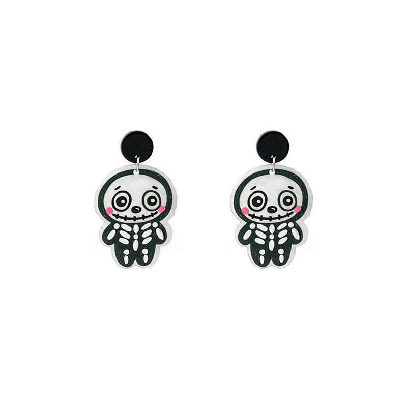 Wholesale   Funny Pumpkin Skull Earrings Ghost Acrylic Earrings