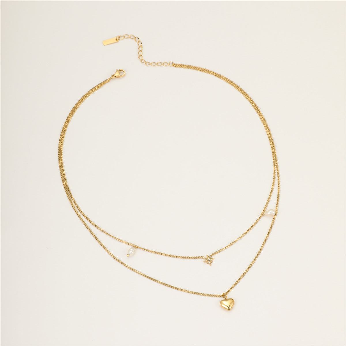 Wholesale  love diamond design sense double stainless steel necklace