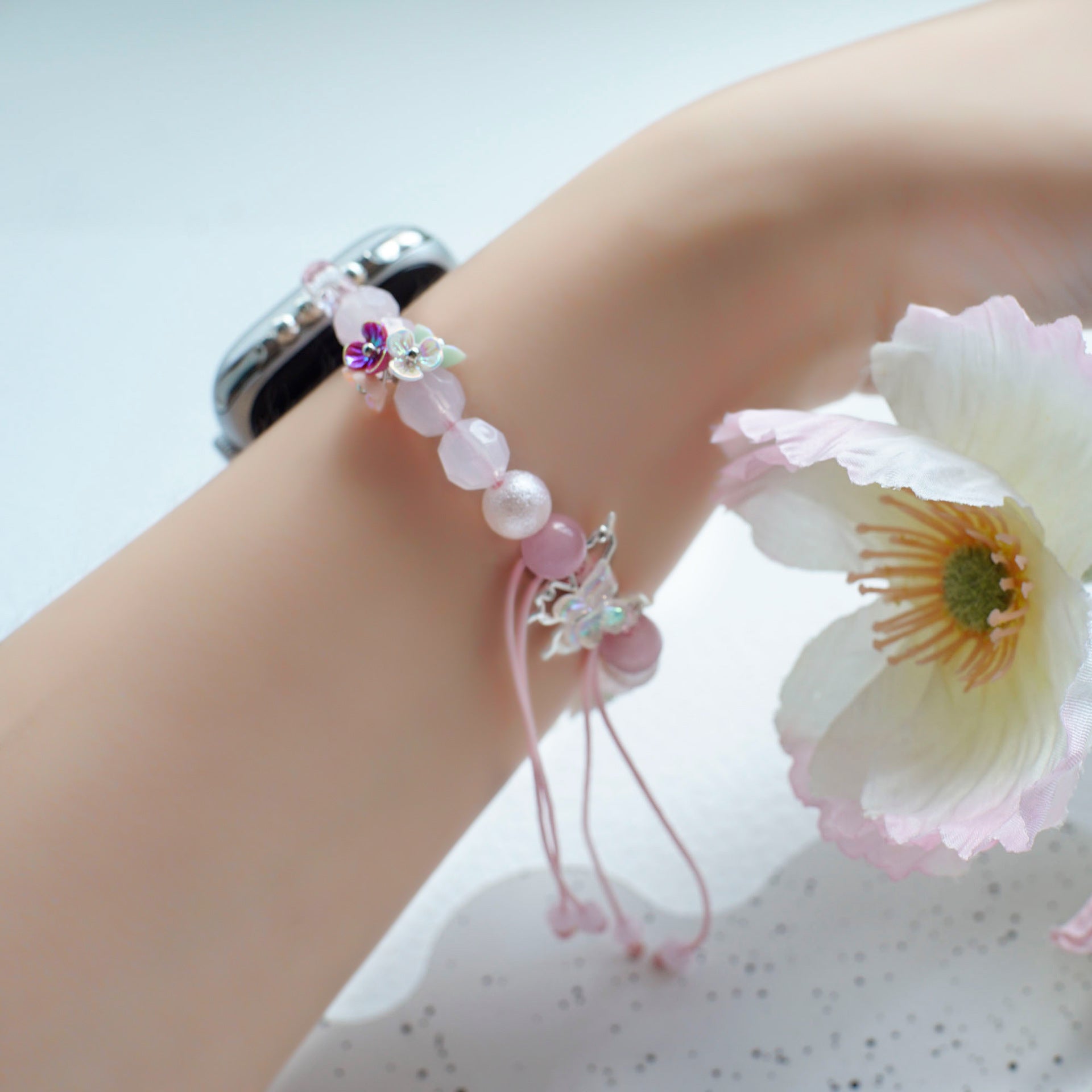 Wholesale Sweet Handmade Beaded Butterfly Heart Adjustable Bracelet