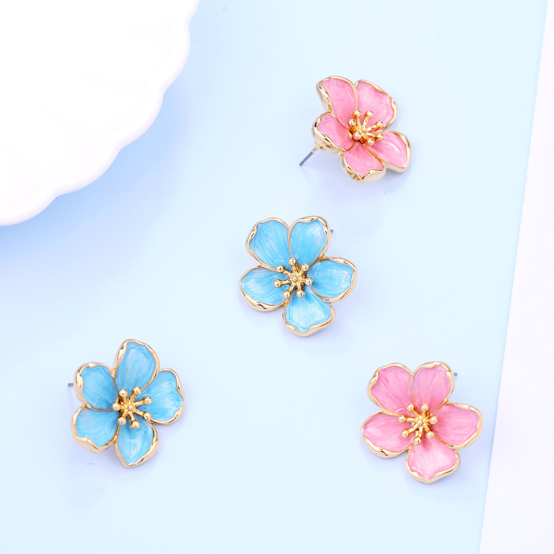 Wholesale Flower Oil Earrings
