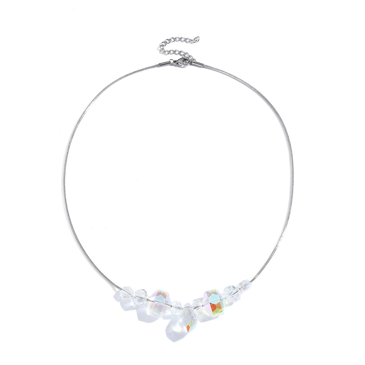 Wholesale  New Light Luxury Niche Crystal Necklace Women' s High-End Design Versatile Exquisite Fashion Crystal Pendant Necklace