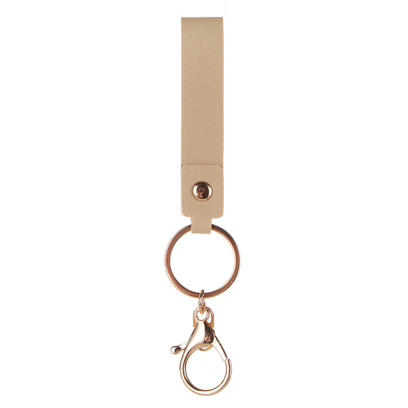 Wholesale Leather Keychain Hand Strap Cute Minimalist Business Gift Wedding Favor Black Car Key Accessory