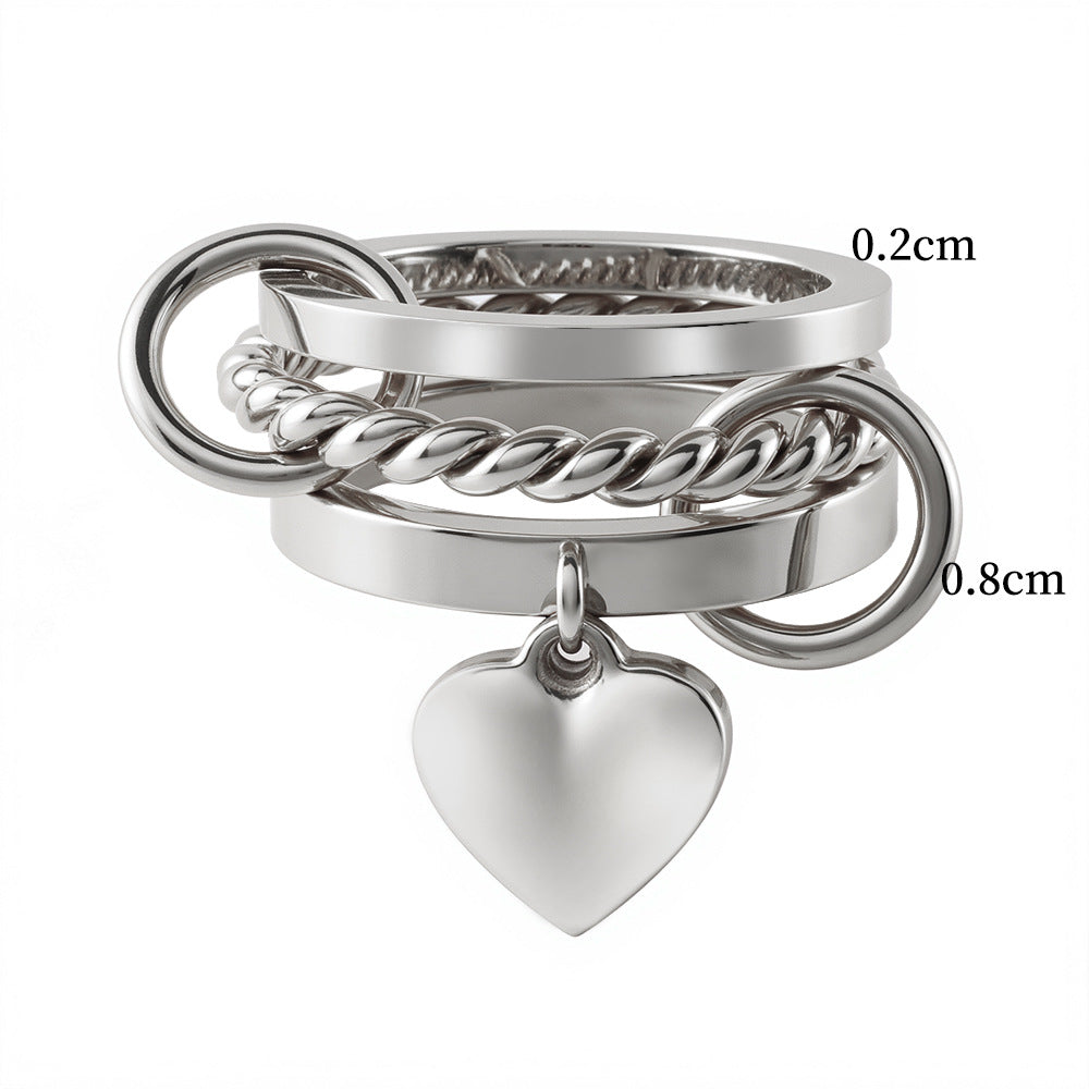 Wholesale Stainless steel zircon ring