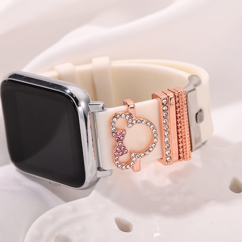 Wholesale The New  Diamond-Encrusted Five-Piece Set Is Suitable for Huawei and Apple Watch Straps,  Alloy Decorative Rings,  and Is Available for Dropshipping
