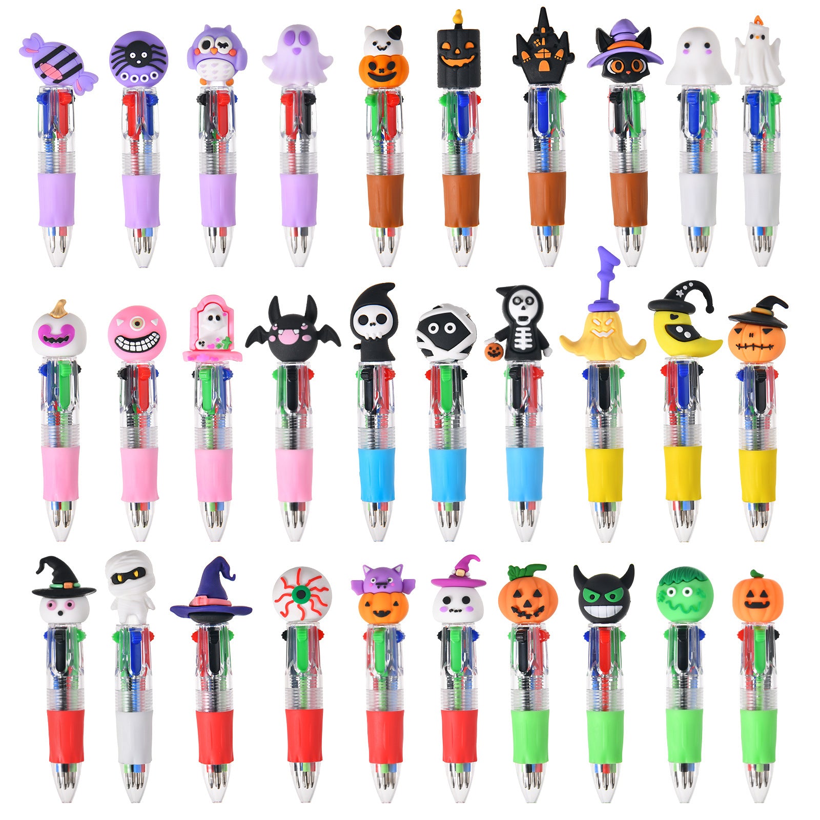 Wholesale  Four-Color Ballpoint Pen Cute Cartoon Halloween Color Pen