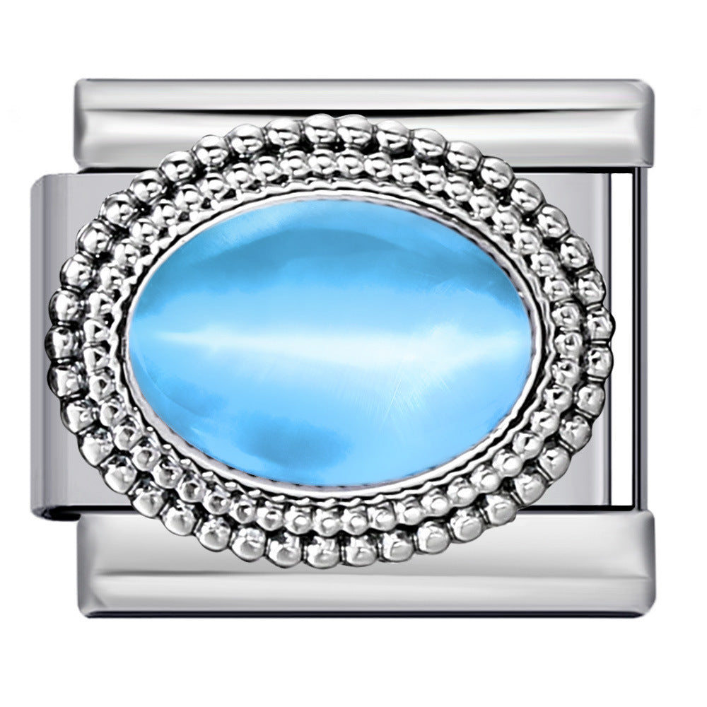 Wholesale Italian Charm Bracelet 9mm DIY  Oval Colored  Creative Stainless Steel Composable Bracelet