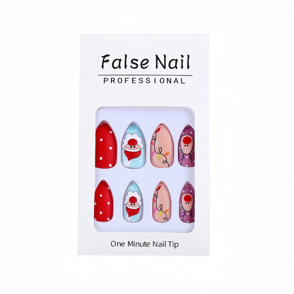 Wholesale 24 Pieces/ box Christmas Short Water Drop  Nails