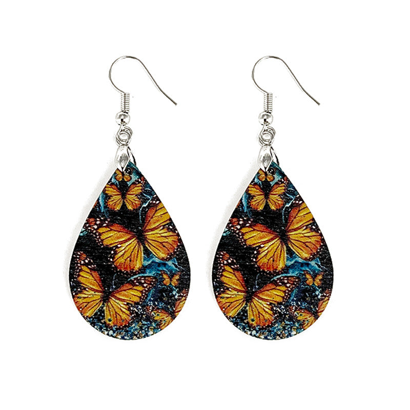 Wholesale Waves Wooden Earrings