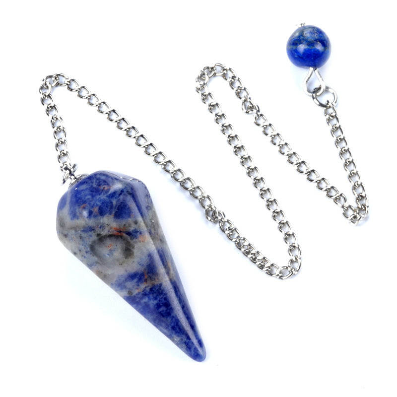 Wholesale 38mm swing natural crystal stone swing polished hexagonal column pendant