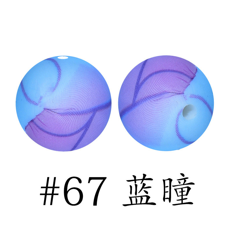 Wholesale 50pcs 15mm Western Style Leopard Skull Color Aztec Printed Silicone Balls Beads ACC-BDS-HeSheng009