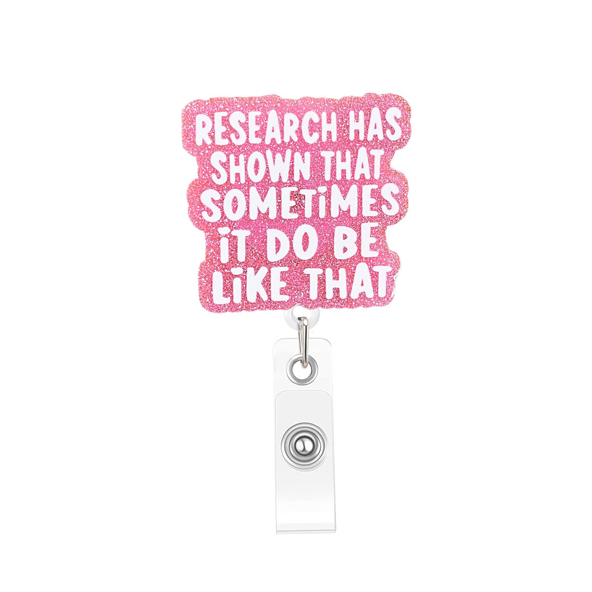 Wholesale  retractable acrylic English rotating clip Badge Reels