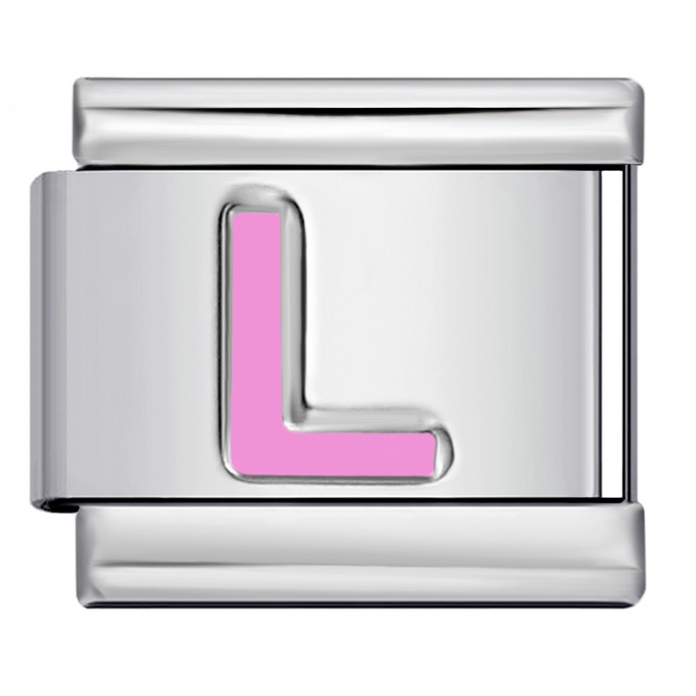 Wholesale 9mm Italian Charm Starter Bracelets DIY Letter Single Section Creative Stainless Steel Composable Bracelet