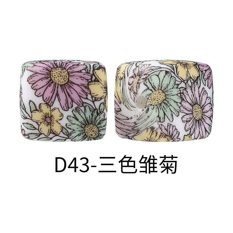 Wholesale Random 100pcs Cube Focal Beads DIY Bead Accessories