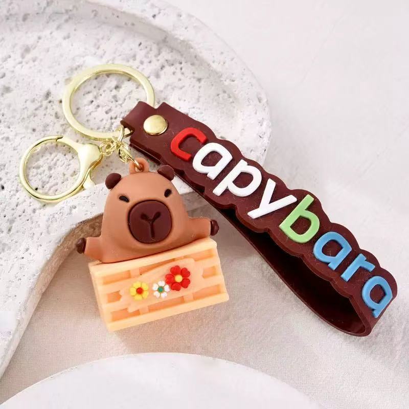 Wholesale Cute Capybara Keychain Bag Pendant Creative Car Key Accessory Boutique Resale