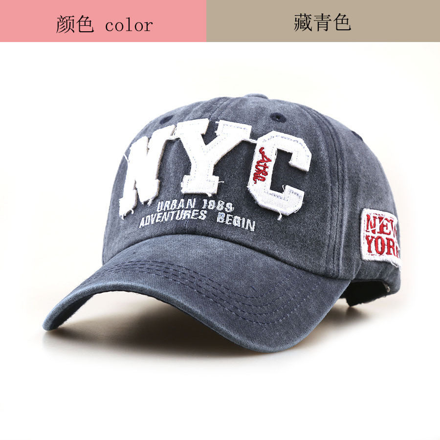 Wholesale Trendy Women' s Baseball Cap with Embroidery NYC Letters,  Black,  Sun Protection Casual Beach Hat,  Boutique Resale