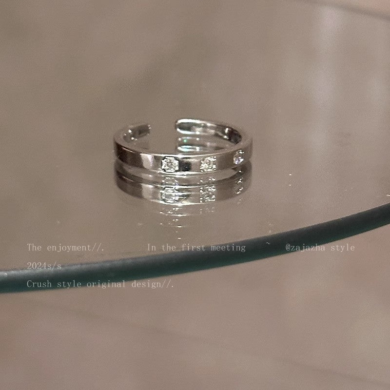 Wholesale Zirconia Splicing Open Adjustable Ring
