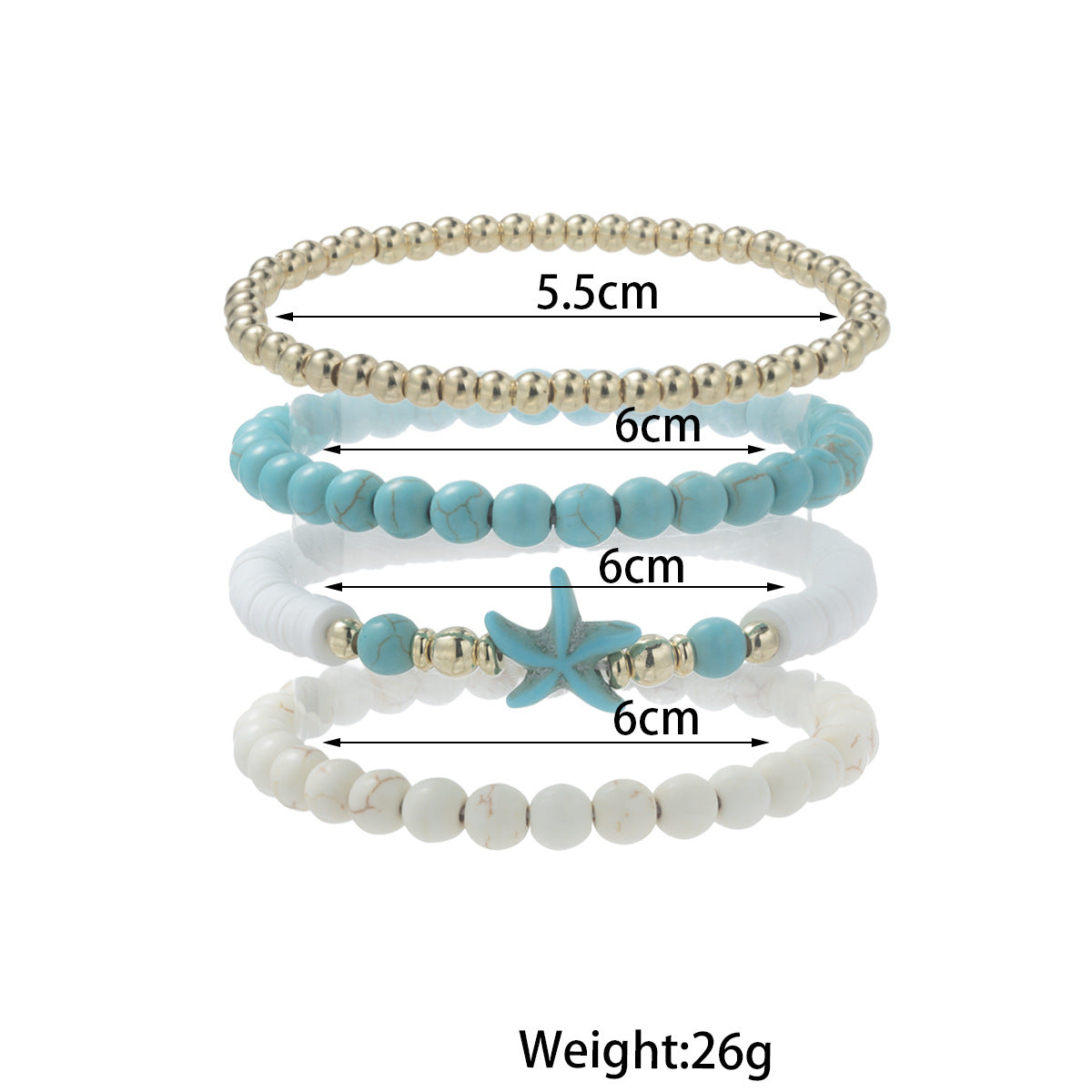 Wholesale Bohemian Holiday  Soft Pottery Beaded Turquoise  Bracelet