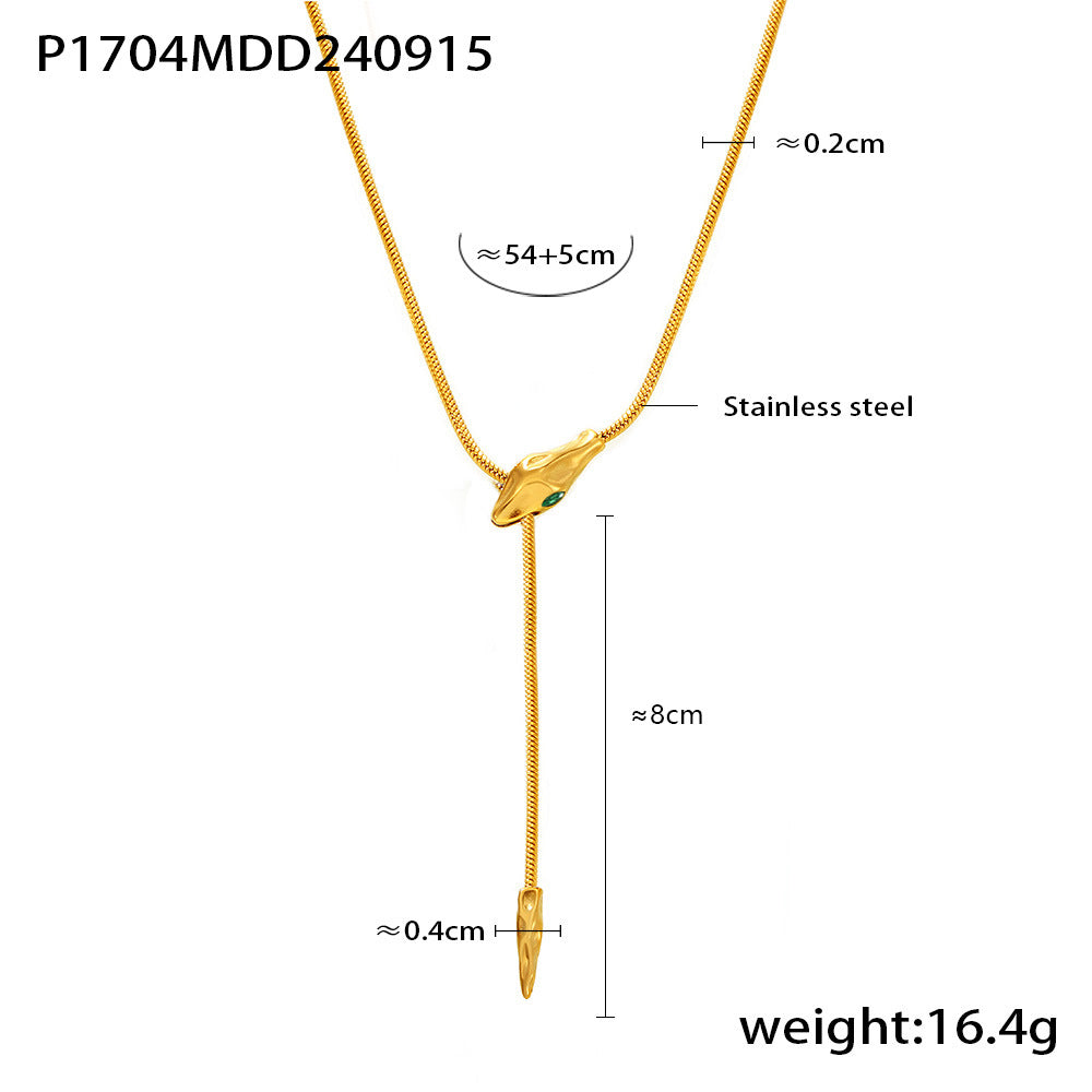 Wholesale  snake head necklace  stainless steel long trendy street necklace