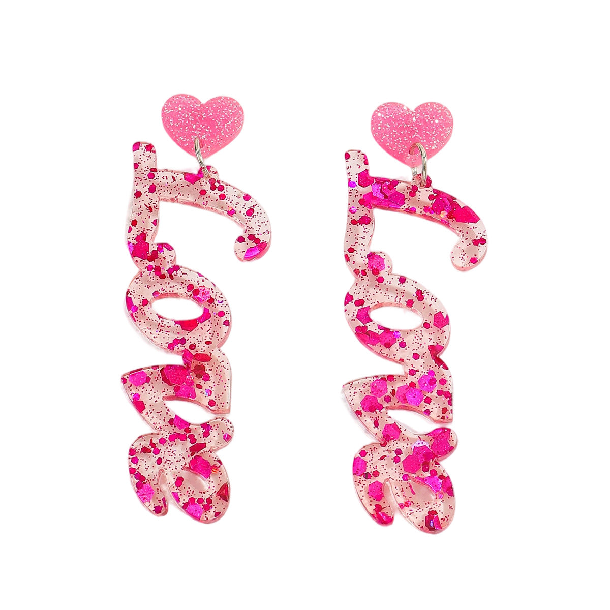 Wholesale Resin Valentine' s Day Tassel Earrings