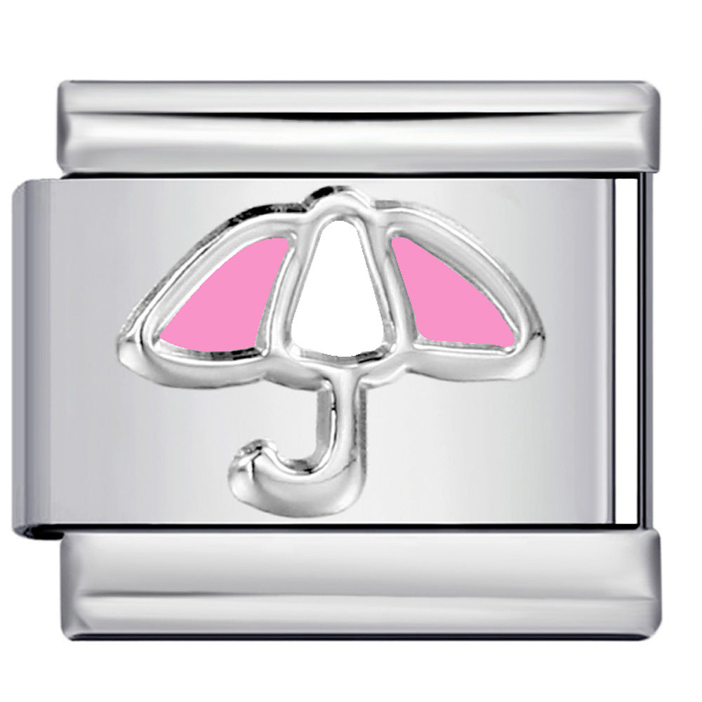 Wholesale  Italian Charm Bracelet 9mm DIY  colorful dripping umbrella  Creative Stainless Steel Composable Bracelet