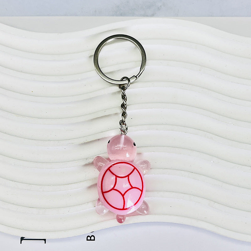 Wholesale Ins Style Cute Glowing Turtle Resin Keychain Bag Charm Decorative Accessory Gift For