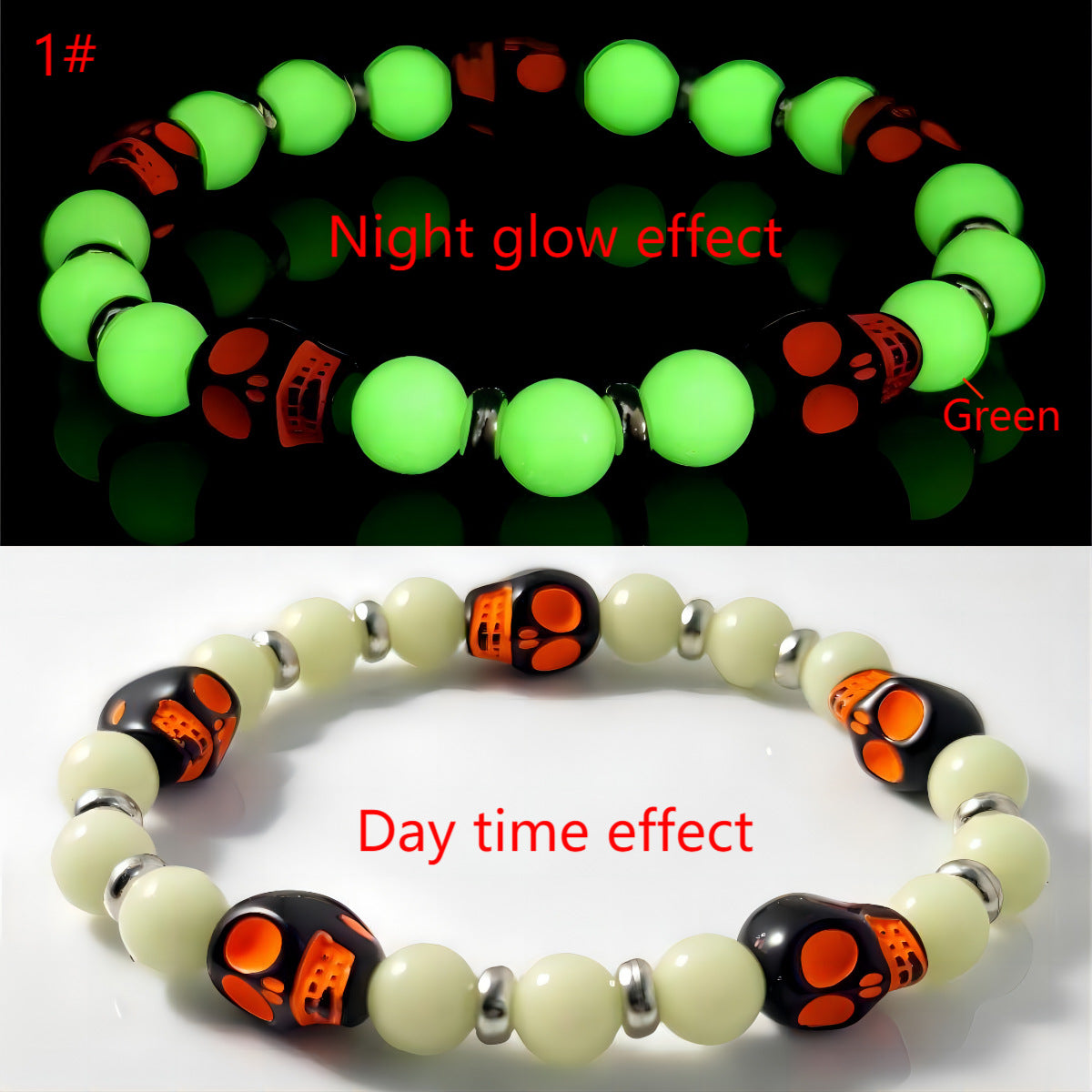 Wholesale   Luminous Skull Bracelet Colorful Ghost  Bracelet