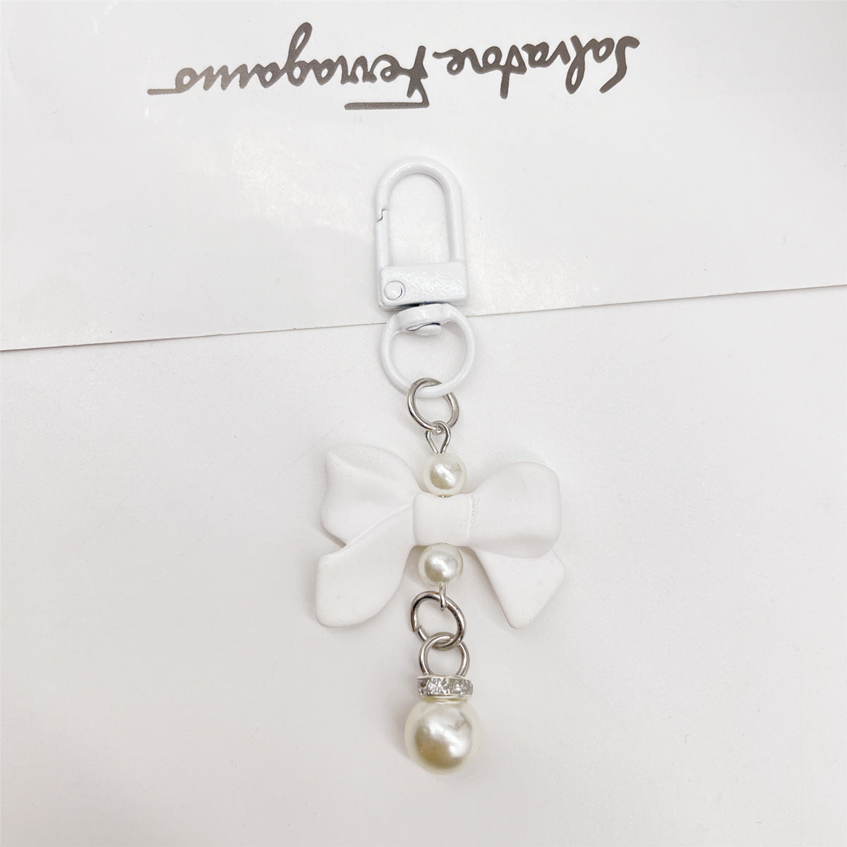 Wholesale Candy Colored Bowknot Texture Keychain Bag Charm Phone Accessory Gift