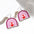 Wholesale Cute Pink Wood Printed Valentine's Day Earrings
